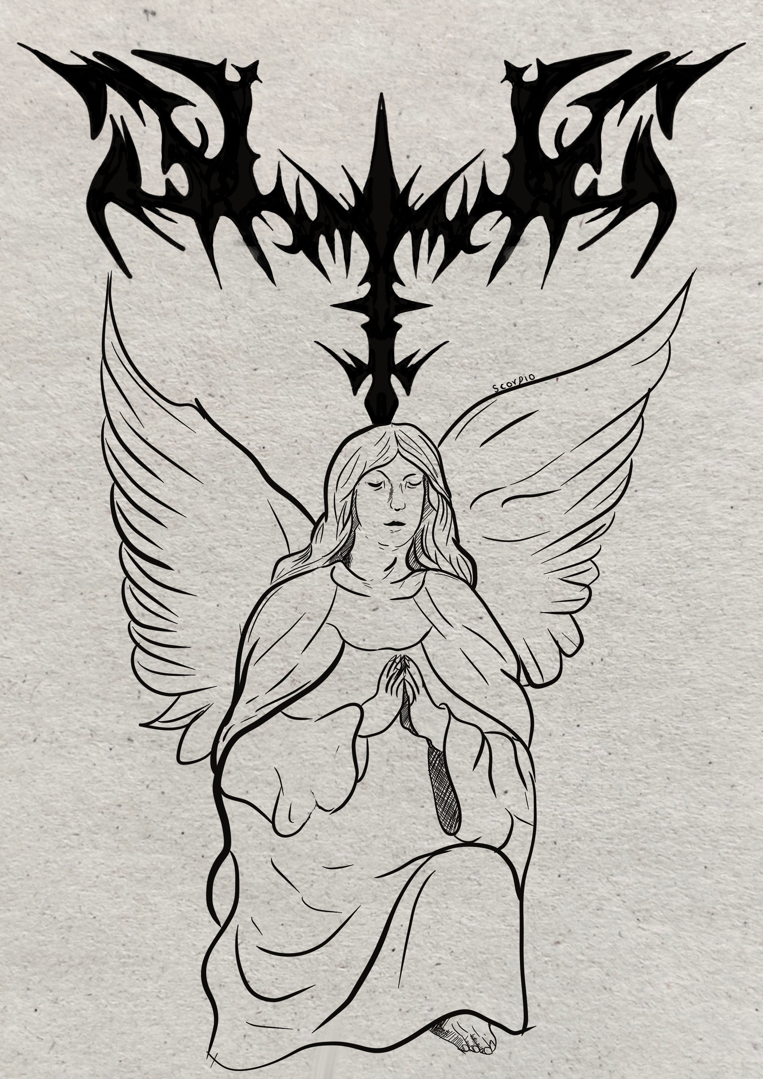 Kitsune masks line art